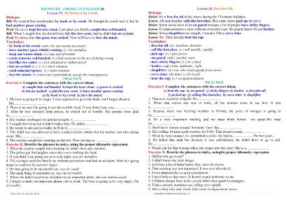 Idiomatic American English - Lesson 19+20 - Thấm Tâm Vy